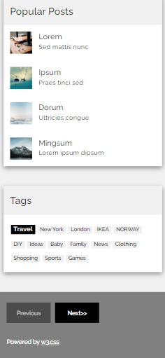 a screenshot of a blog template website's mobile version